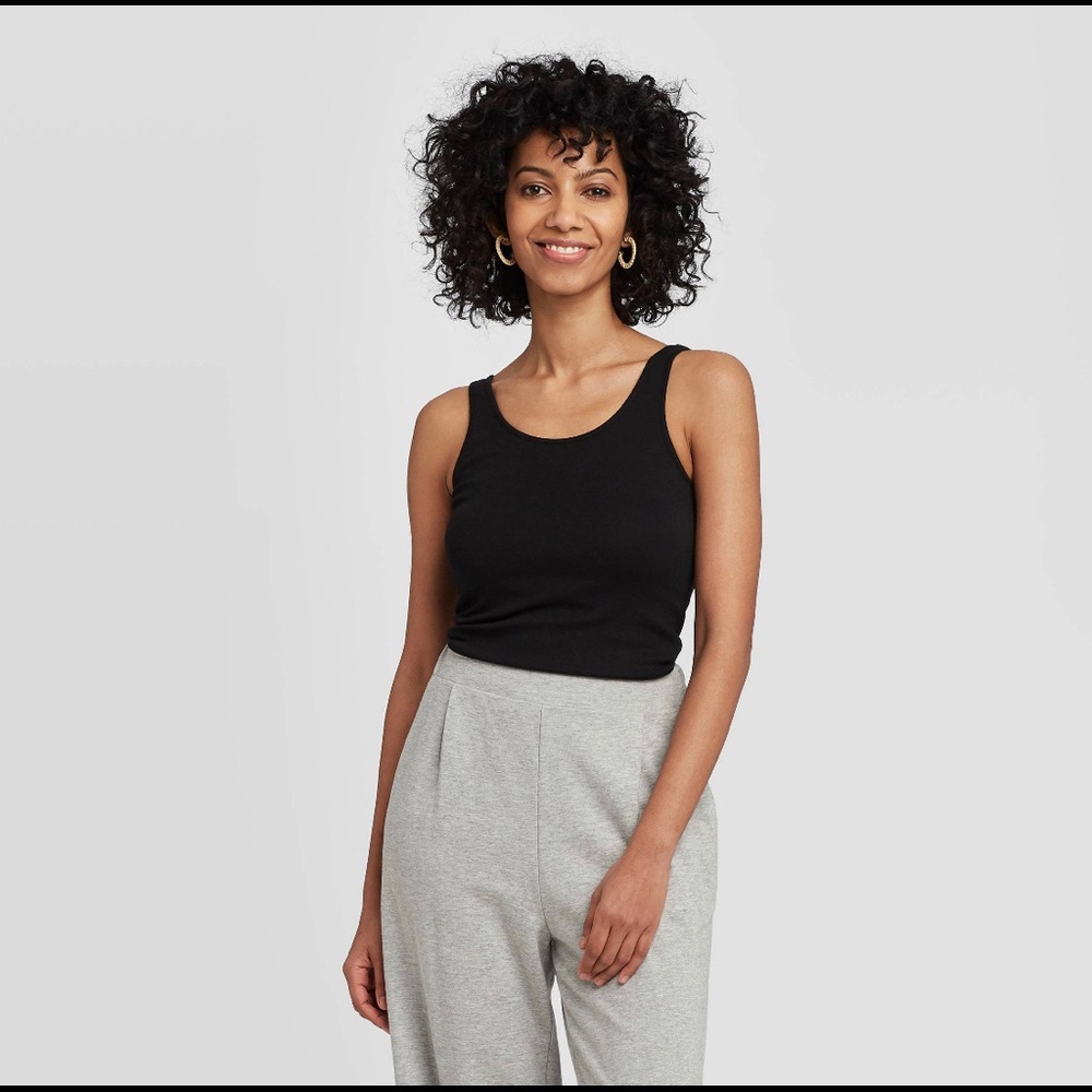 Black Slim Fit Tank Top